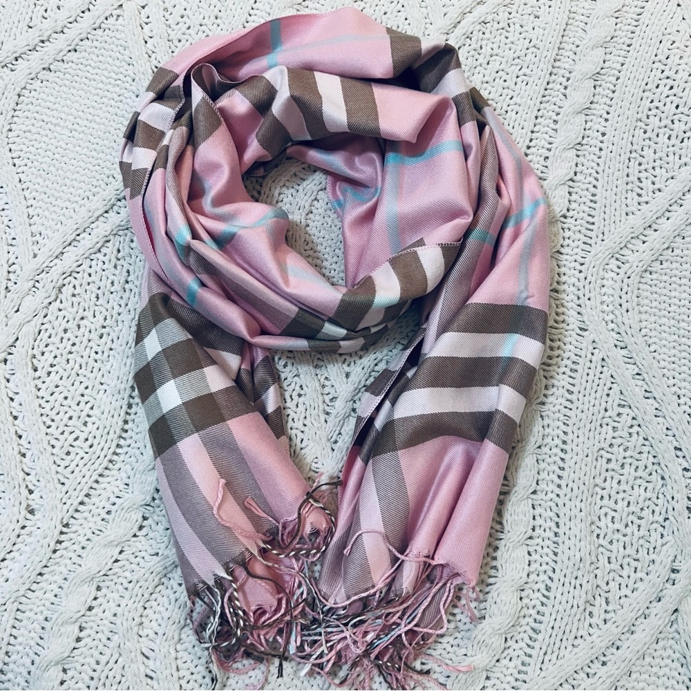 Scarf plaid pink
